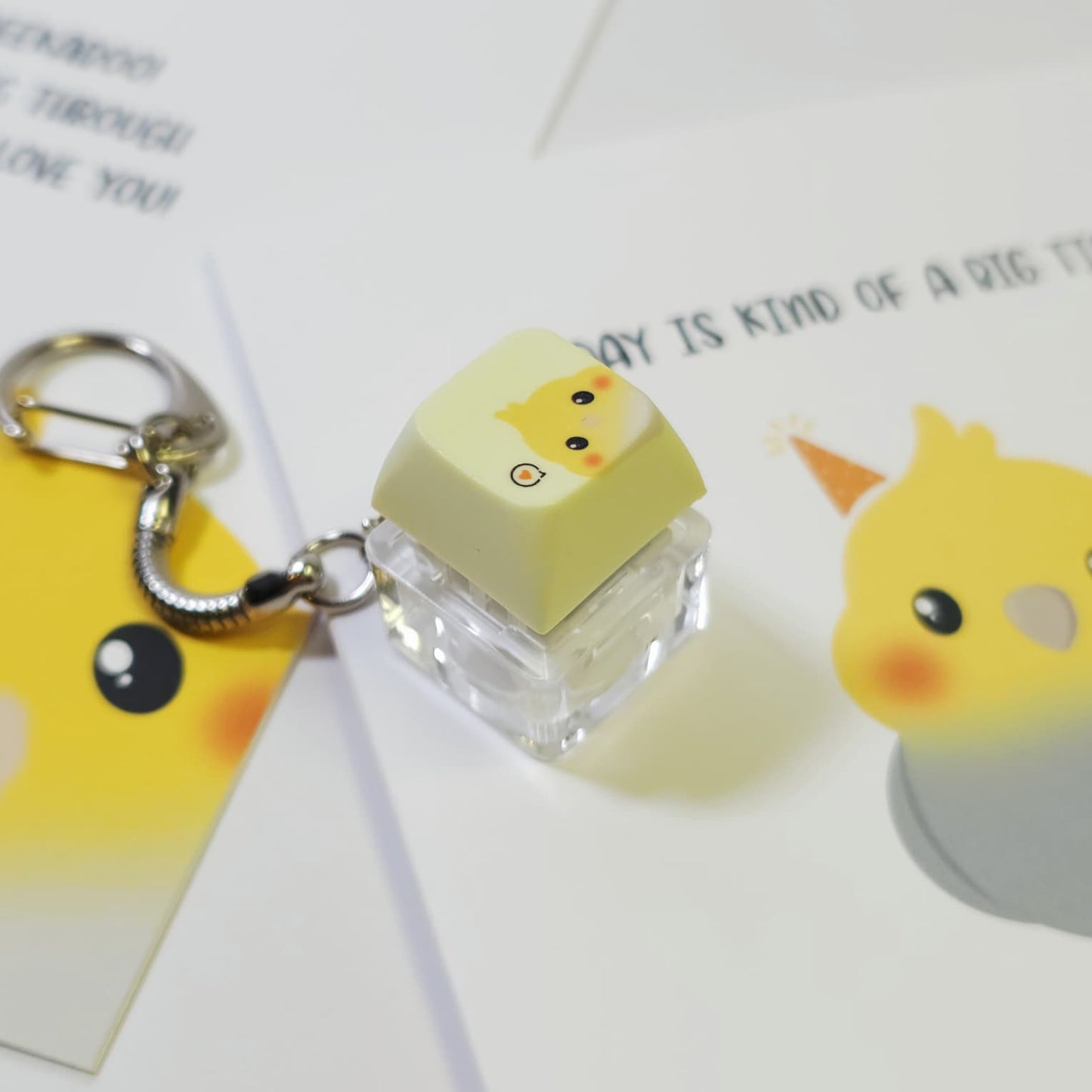 Cockatiel Clicky Keychain