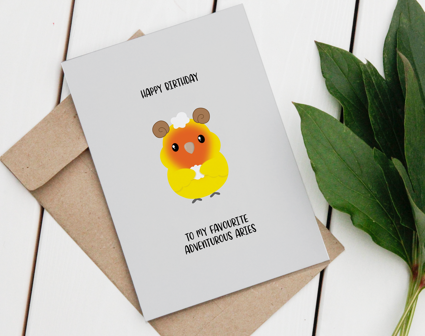 Aries Love Bird Birthday Card