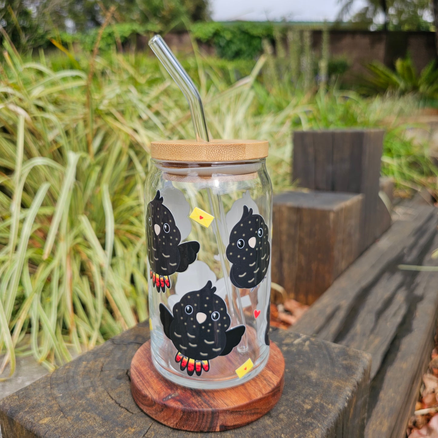 Red-Tailed Black Cockatoo Glass Tumbler