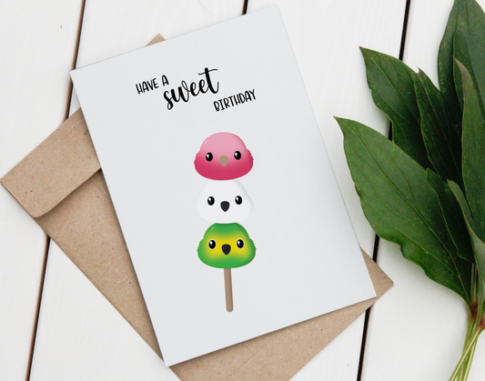 Birds Dango Birthday Card