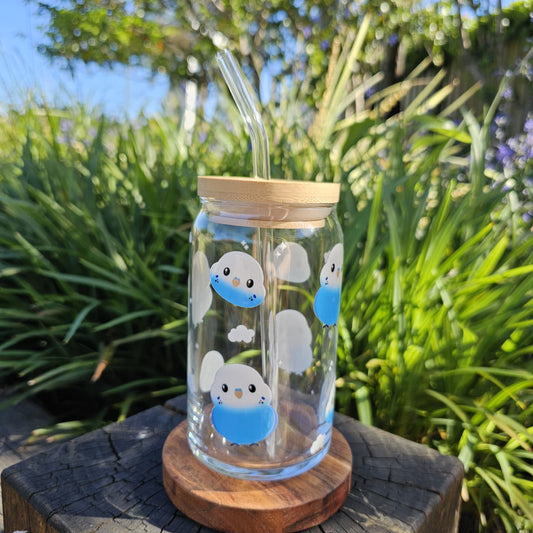 [Pre Order - Ships End November] Blue Budgie Glass Tumbler