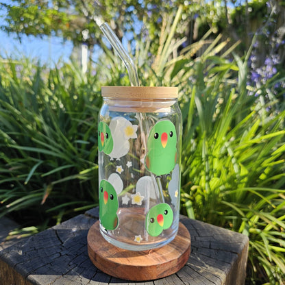 [Pre Order - Ships End November] Green Eclectus Glass Tumbler