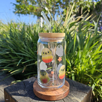 [Pre Order - Ships End November] Green Cheek Conures Glass Tumbler