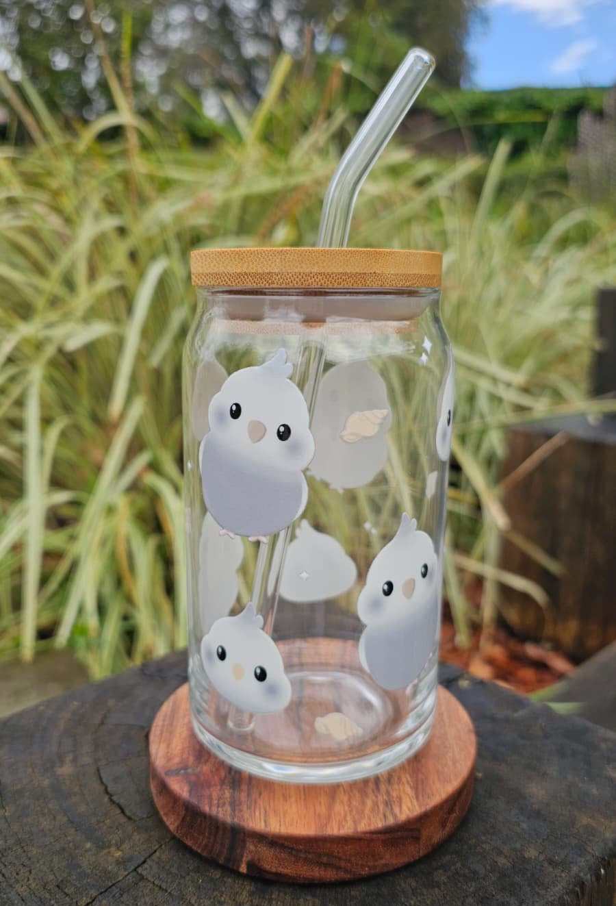 [Pre Order - Ships End November] White-Faced Cockatiel Glass Tumbler