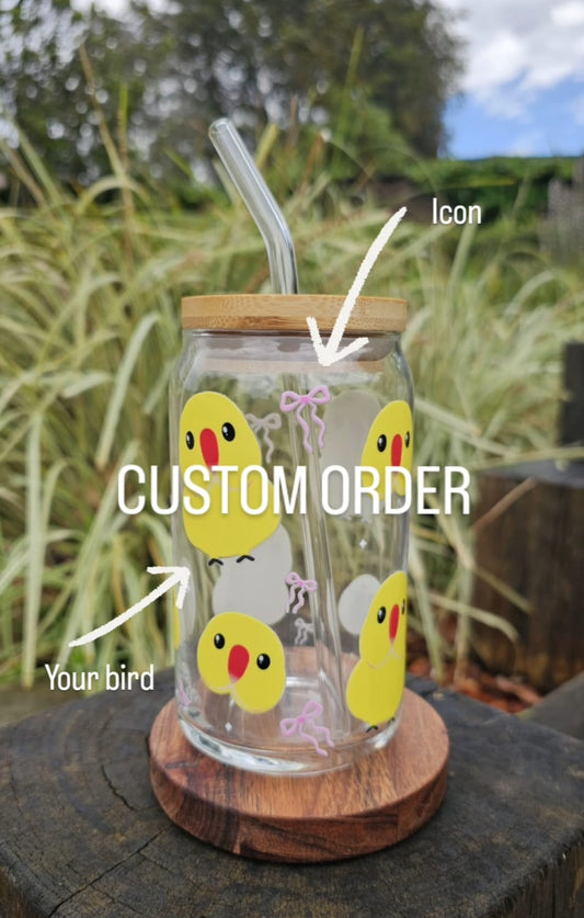 Custom Bird Glass Tumbler [YOUR BIRD]