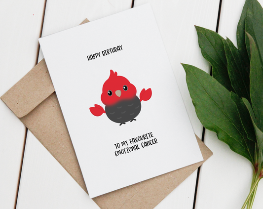 Cancer Gang Gang Cockatoo Birthday Card