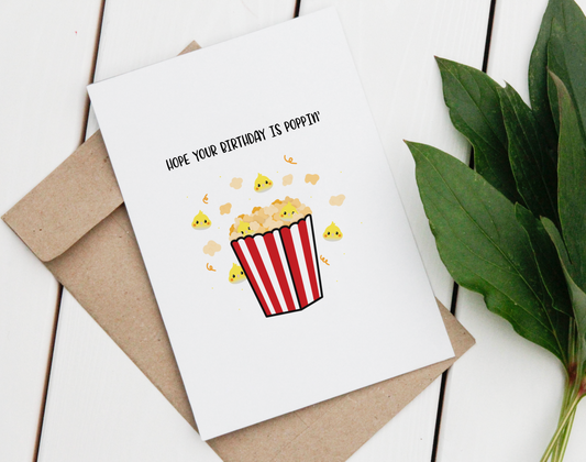 Popcorn Cockatiel Birthday Card