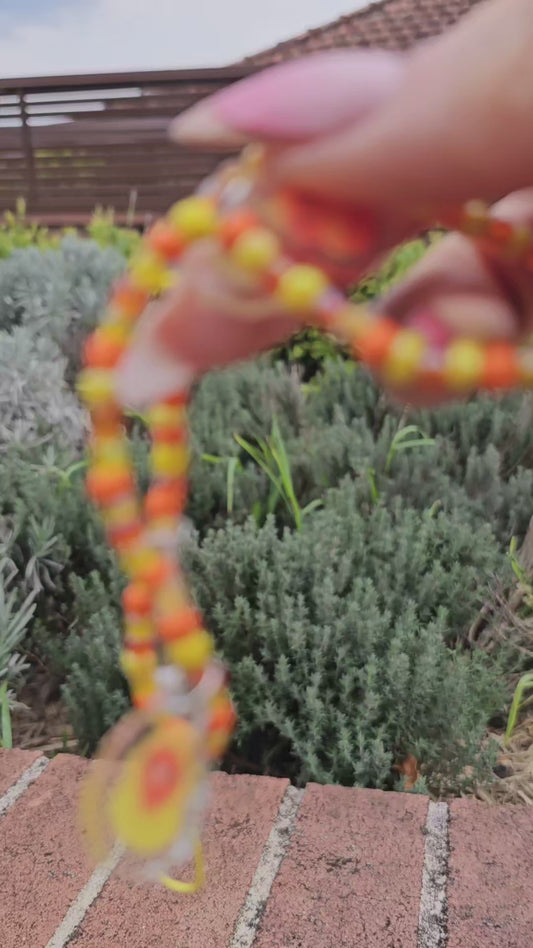 Yellow Beaded Acrylic Phone Charms