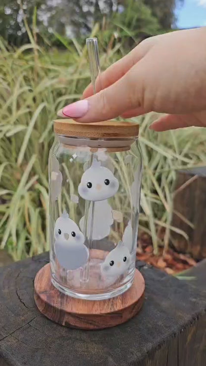 [Pre Order - Ships End November] White-Faced Cockatiel Glass Tumbler