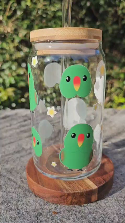 [Pre Order - Ships End November] Green Eclectus Glass Tumbler