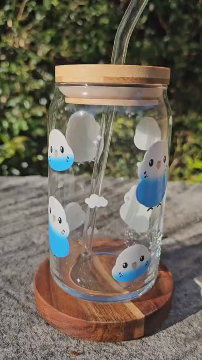 [Pre Order - Ships End November] Blue Budgie Glass Tumbler
