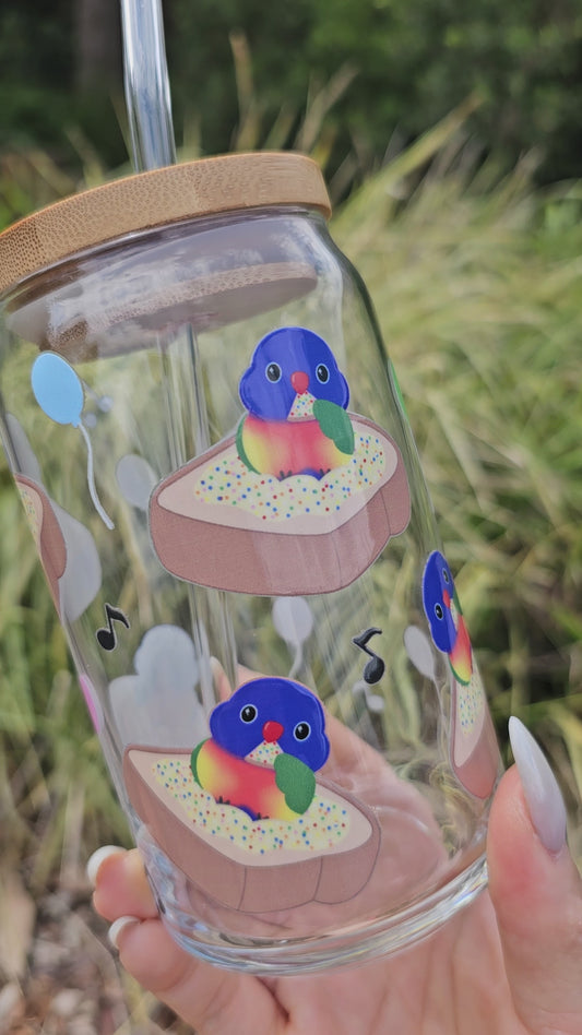 Lorikeet Fairy Bread Glass Tumbler *Limted Edition*