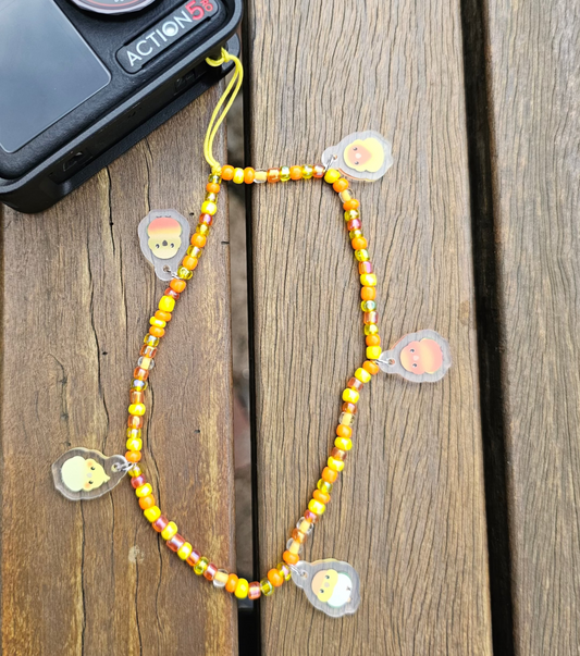 Yellow Beaded Acrylic Phone Charms