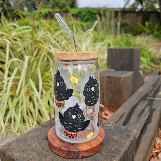 Red-Tailed Black Cockatoo Glass Tumbler