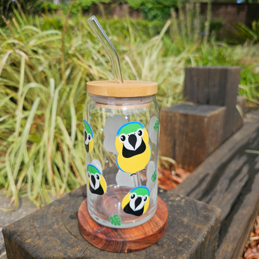 Blue Yellow Macaw Glass Tumbler