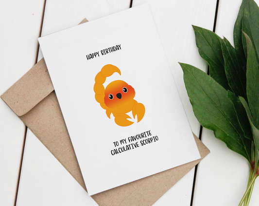 Scorpio Sun Conure Birthday Card