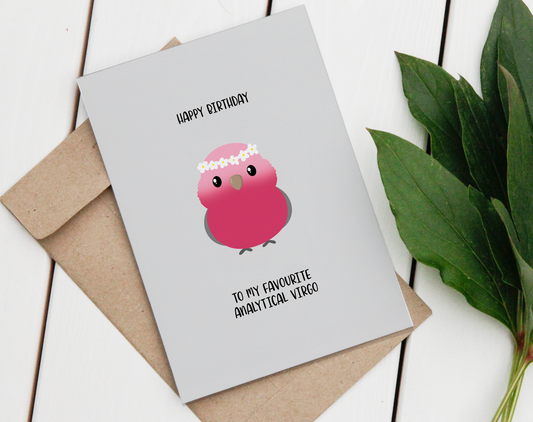 Virgo Galah Birthday Card
